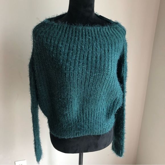 Lulu's Teal Fuzzy Sweater - Picture 3 of 11